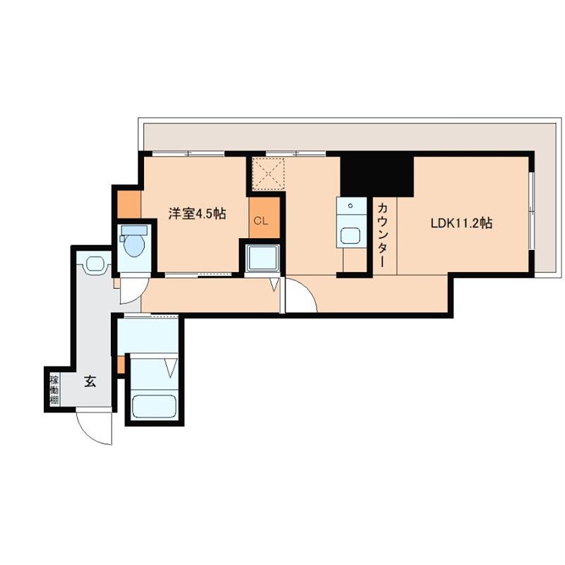 辰巳マンション(1LDK/2階)の間取り写真