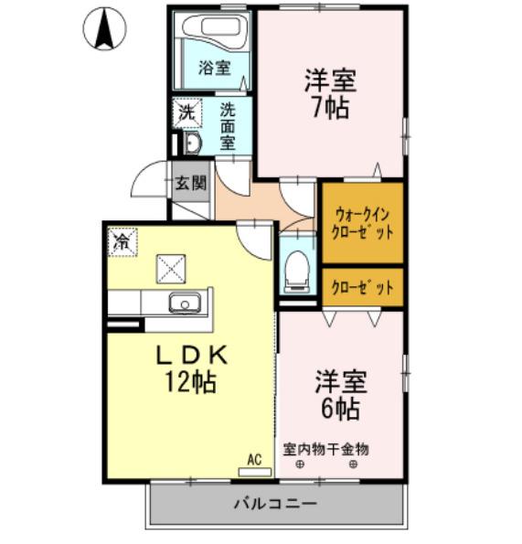 サンドセジュール(2SDK/1階)の間取り写真