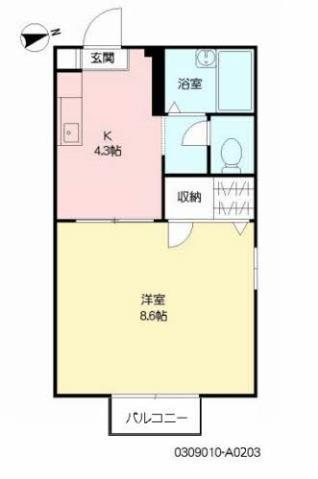 フォーブル堤(1K/2階)の間取り写真
