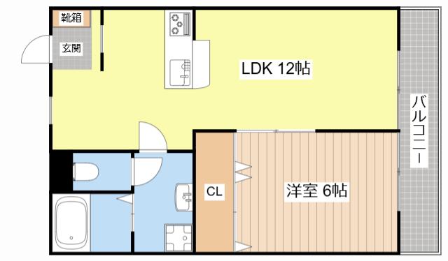 ハイツ・ユウリ(1LDK/3階)の間取り写真