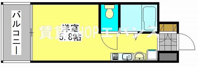 テラスレジデンス津田沼(ワンルーム/1階)の間取り写真