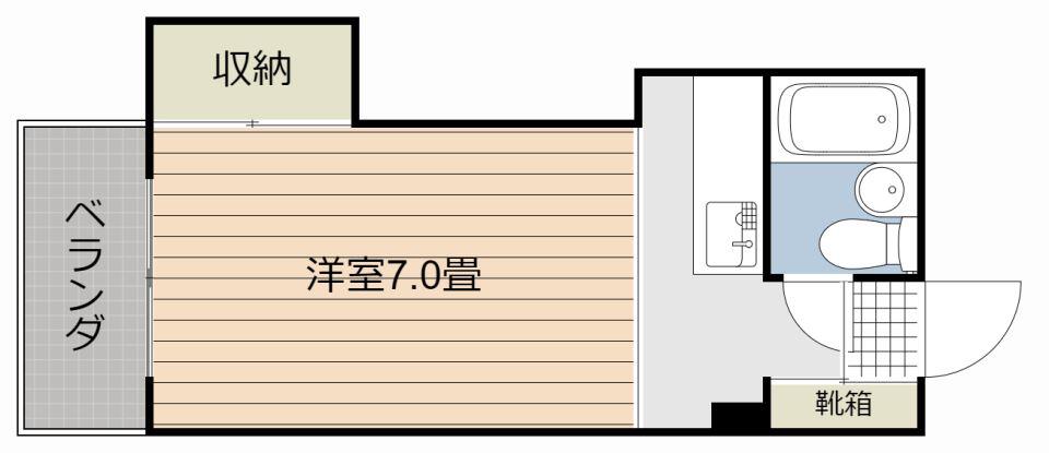 サンリアン2(ワンルーム/4階)の間取り写真
