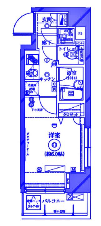 クレイシア新横浜(1K/6階)の間取り写真
