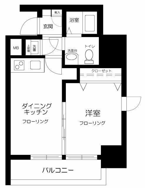RISING PLACE浅草(1DK/2階)の間取り写真