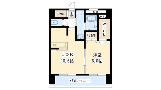 コモドガーデンヤマイチII(1LDK/11階)の間取り写真