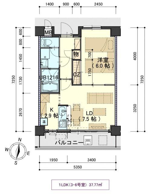 プラッツ木町(1LDK/4階)の間取り写真