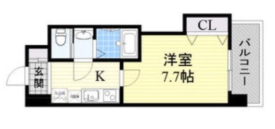 LUXE新大阪I(1K/4階)の間取り写真