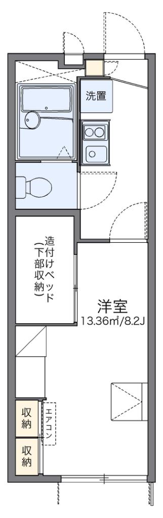 レオパレス喜連北III(1K/1階)の間取り写真