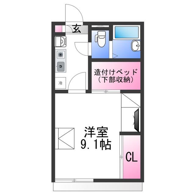 レオパレスカナート(1K/2階)の間取り写真