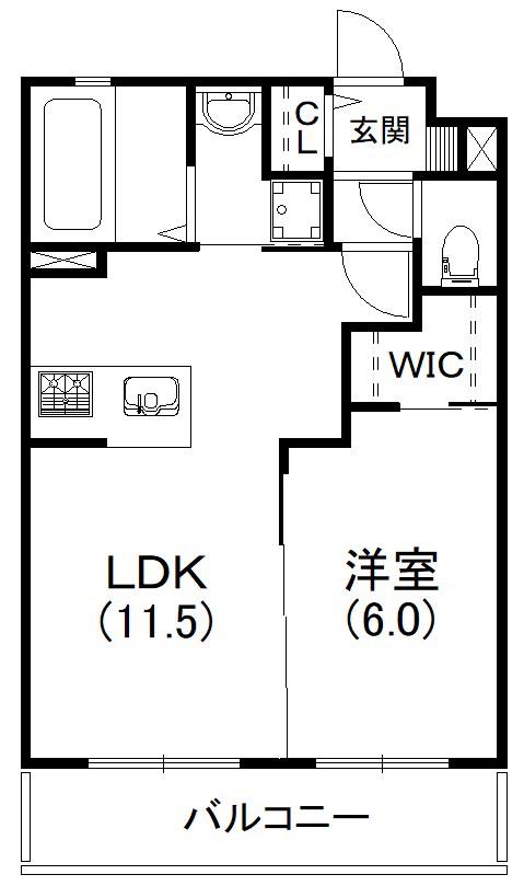 プレジオ(1LDK/1階)の間取り写真