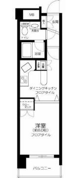 藤和六本木ホームズ(1DK/2階)の間取り写真