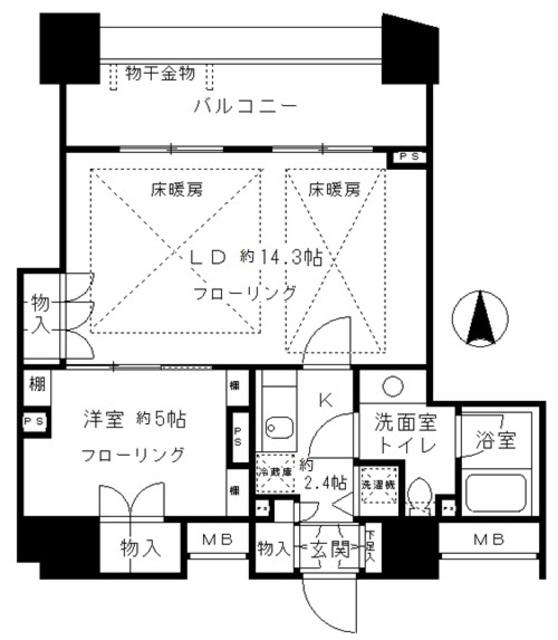 プライア渋谷(1LDK/8階)の間取り写真