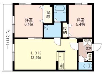 プライムステージ(2LDK/1階)の間取り写真