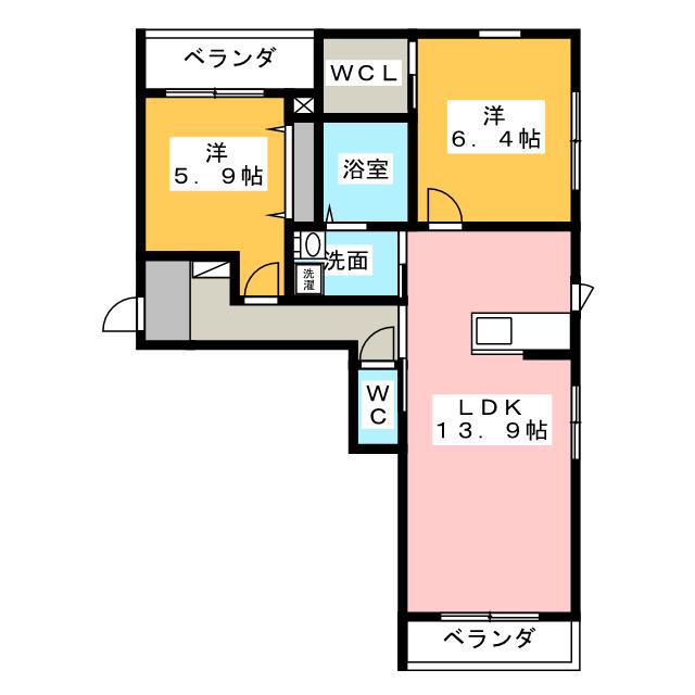 MAISON LA PAISIBLE(2LDK/3階)の間取り写真