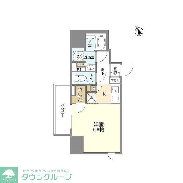シェフルール新御徒町II(1K/9階)の間取り写真