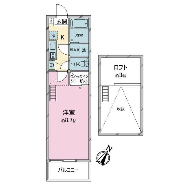 FORER(1K/3階)の間取り写真