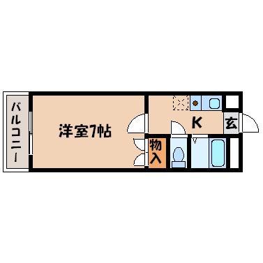 ラポー芹川(1K/2階)の間取り写真