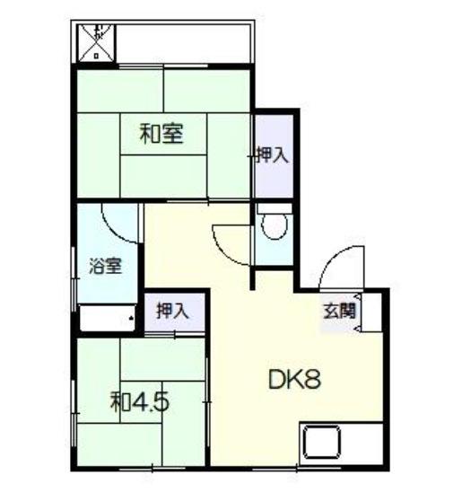 第13通南ビル(2DK/5階)の間取り写真
