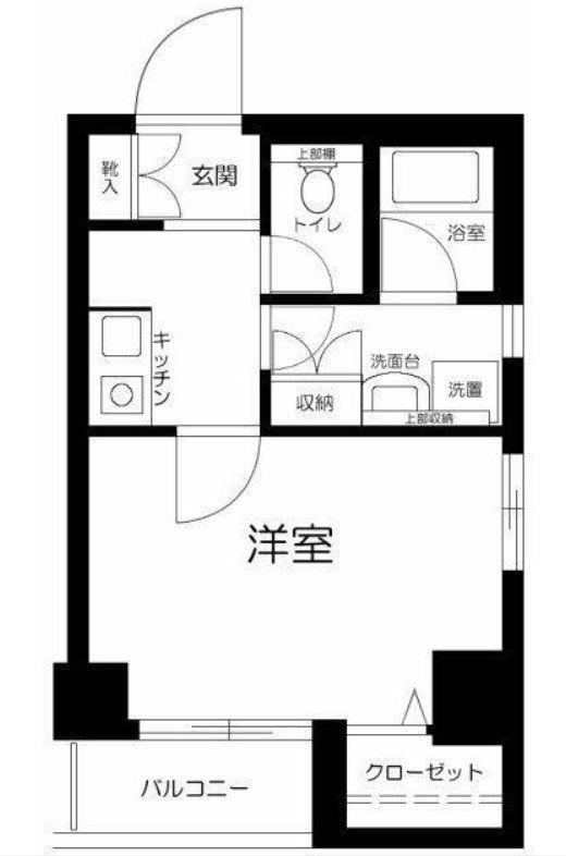 ローズマンションミヤハラ(1K/9階)の間取り写真