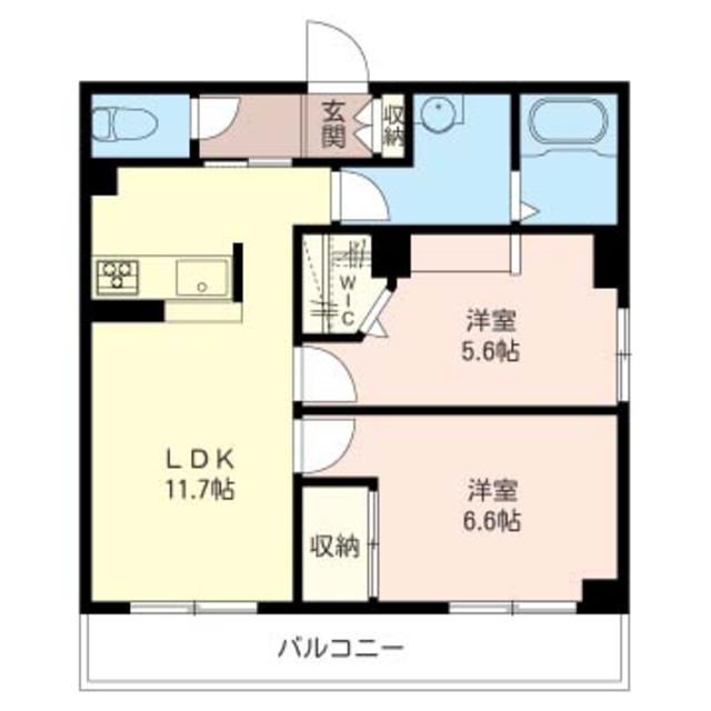 メゾンZ(2LDK/1階)の間取り写真