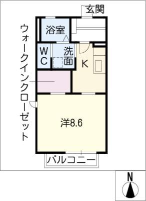 MAISON-M A棟(1K/1階)の間取り写真