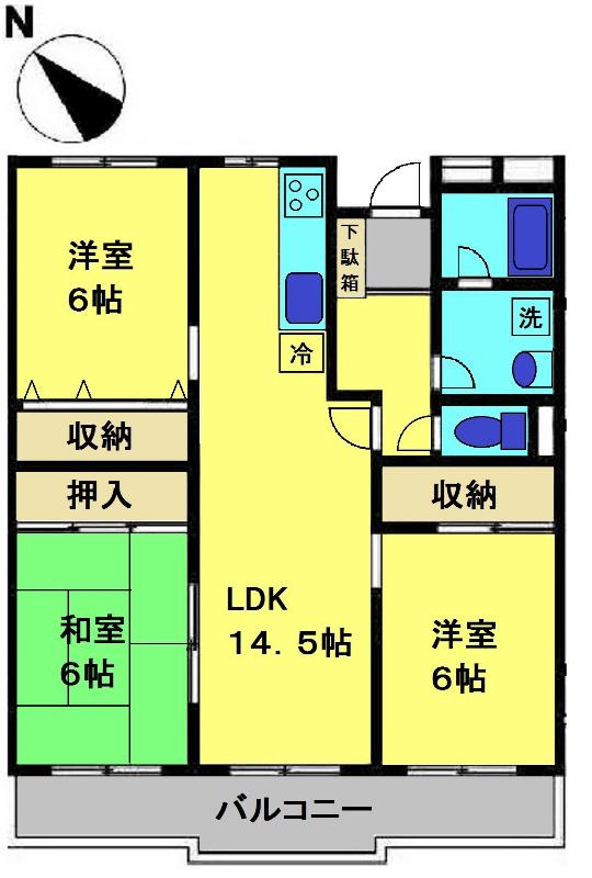 A-RISE(3LDK/2階)の間取り写真