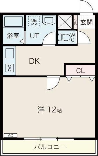 プレステージA(1DK/1階)の間取り写真