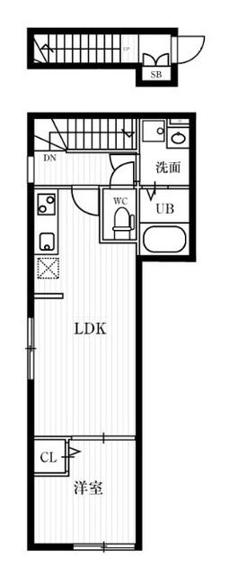 ミハス東武練馬(1LDK/2階)の間取り写真