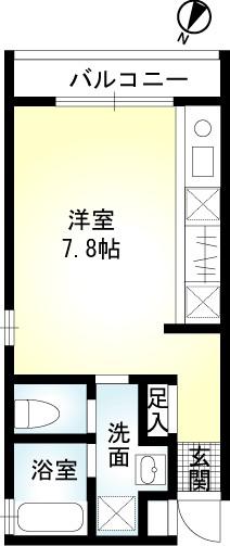 リシェス橋本B(ワンルーム/2階)の間取り写真