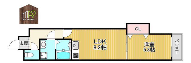 DIAS諸口(1LDK/1階)の間取り写真