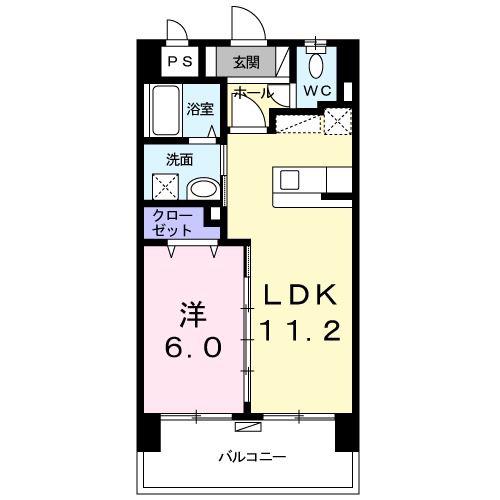 ヴューテラス・MT(1LDK/9階)の間取り写真