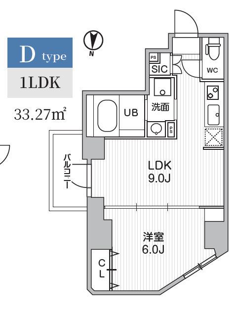 S-RESIDENCE亀戸BALM(1LDK/3階)の間取り写真