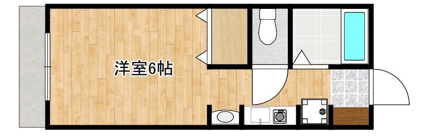 キャビンセジュール(ワンルーム/1階)の間取り写真