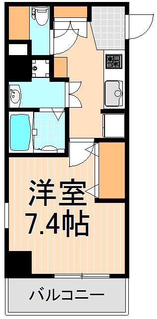 スコラタワー(1SK/2階)の間取り写真