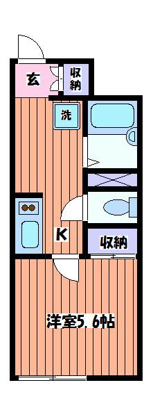 レオネクストミル フルール(1K/1階)の間取り写真