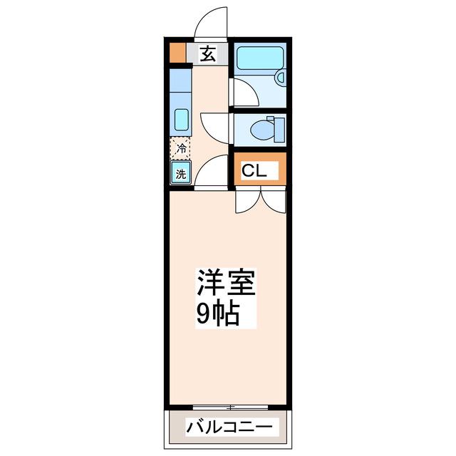 カナルドゥ水前寺(1K/3階)の間取り写真