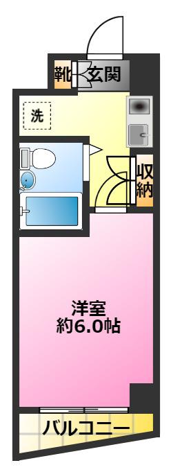 ガーラ武蔵小杉(1K/4階)の間取り写真
