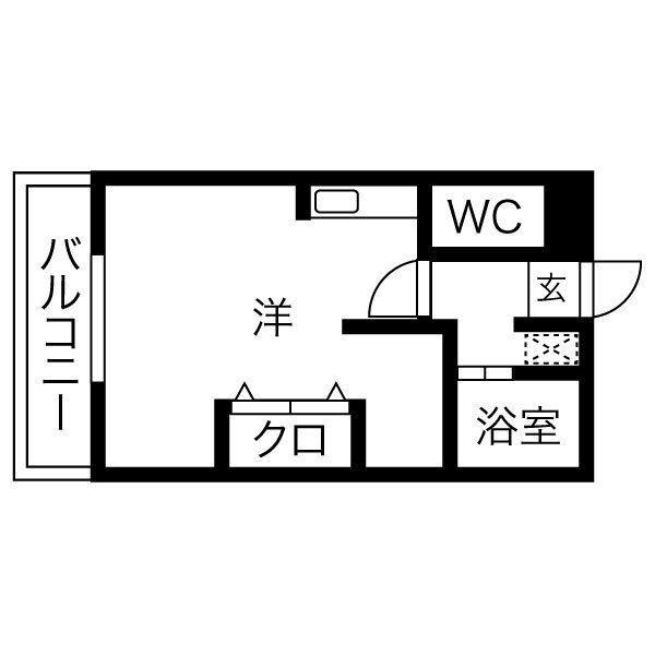 グリーンライフ浜寺(ワンルーム/4階)の間取り写真