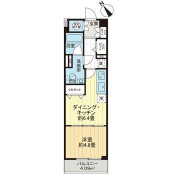 ライオンズプラザ池袋(1DK/11階)の間取り写真