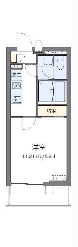 クレイノビッグアロー川崎(1K/1階)の間取り写真