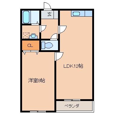 EXCEL VIEWI(1LDK/1階)の間取り写真