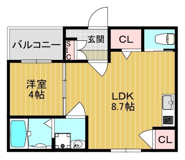 I MAISON BENIT(1LDK/3階)の間取り写真