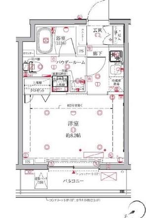 クレイシア三鷹(1K/4階)の間取り写真