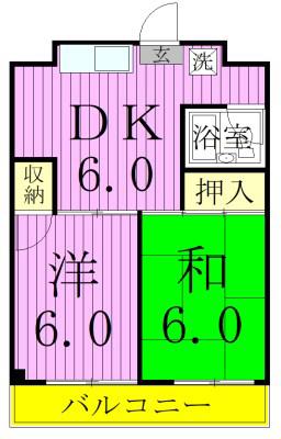 CASA チェルキオ(2DK/4階)の間取り写真