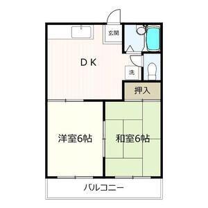 クレッシェンド サカイ(2DK/2階)の間取り写真