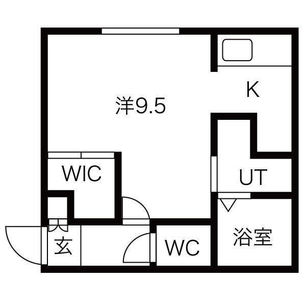 LIBRA南5条(1K/2階)の間取り写真