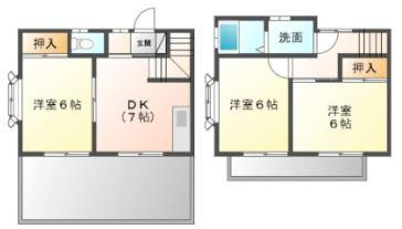 ルーミー牛久12号館(3DK/1階)の間取り写真