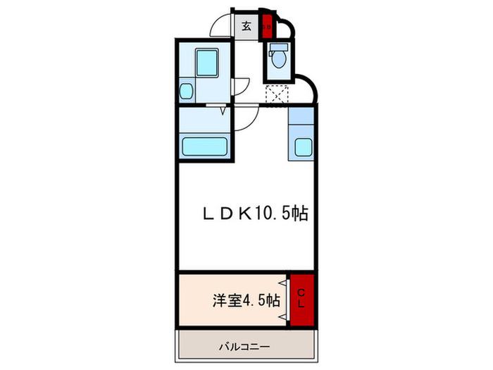 アドバンス三宮WINGROAD(1LDK/7階)の間取り写真