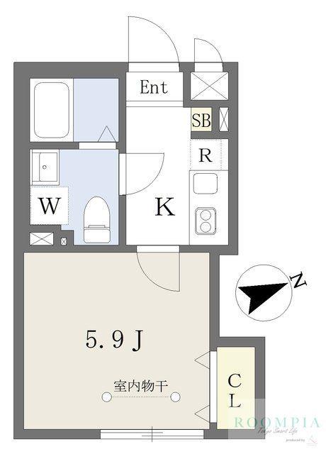 プラティーク早稲田(1K/1階)の間取り写真