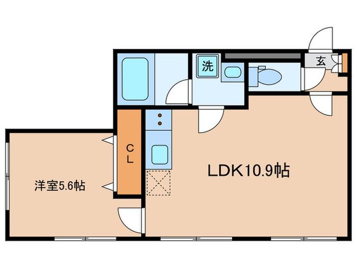 MAISON DE 神楽坂(1LDK/2階)の間取り写真
